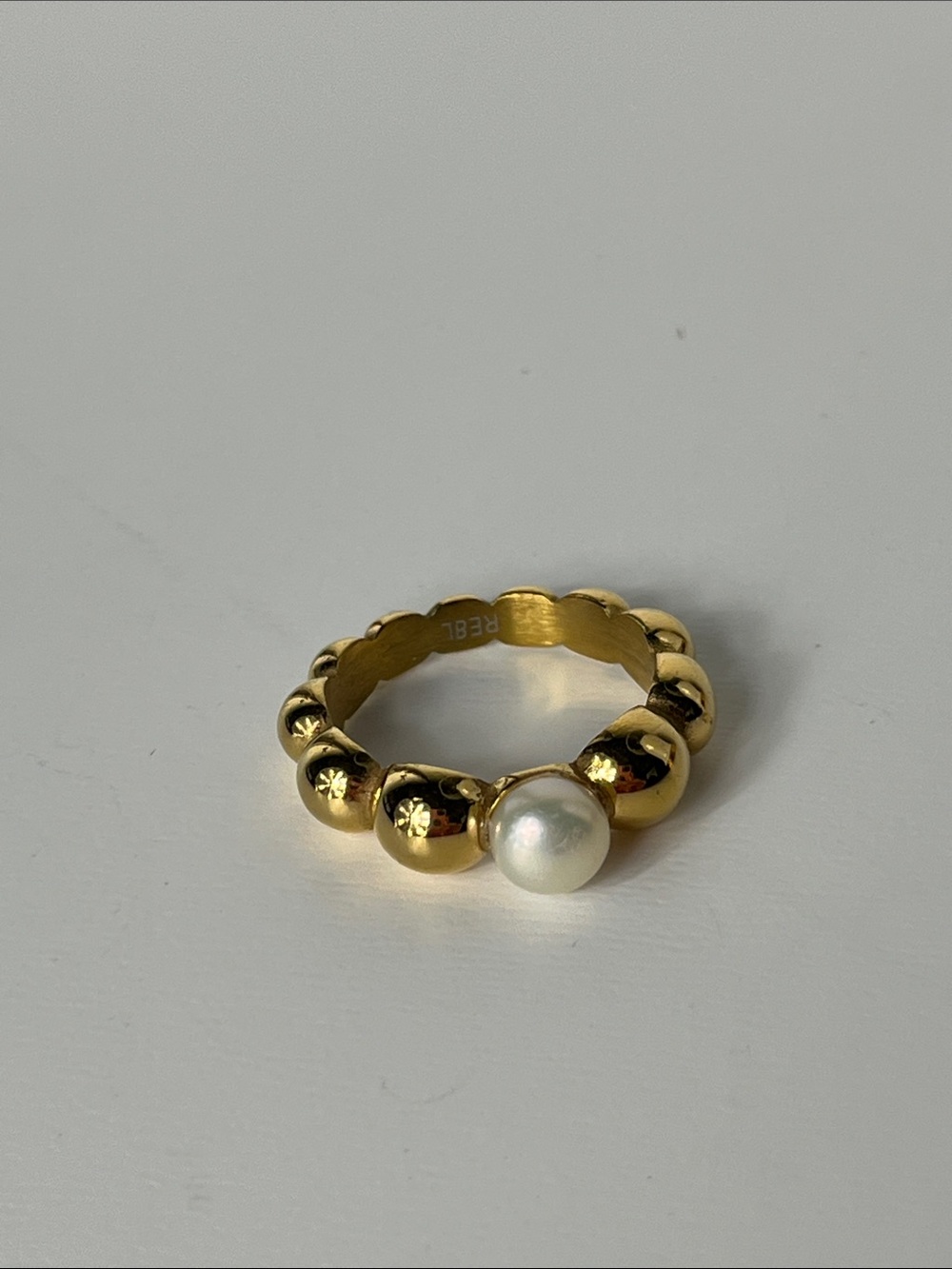 kate spade Gold Beaded Ring with White Pearl